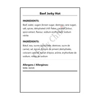 Beef Jerky Hot - Bilingual Ingredients