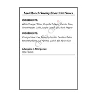 Seed Ranch Smoky Ghost Hot Sauce - Bilingual Ingredients