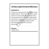 Ole Ray's Apple Cinnamon BBQ Sauce - Bilingual Ingredients