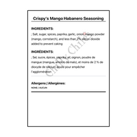 Crispy's Mango Habanero Seasoning - Bilingual Ingredients