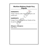 Maritime Madness Simple Fiery Chipotle - Bilingual Ingredients