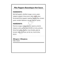 Piko Peppers Bazookajun Hot Sauce - Bilingual Ingredients