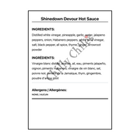 Shinedown Devour Hot Sauce - Bilingual Ingredients