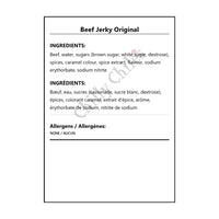 Beef Jerky Original - Bilingual Ingredients