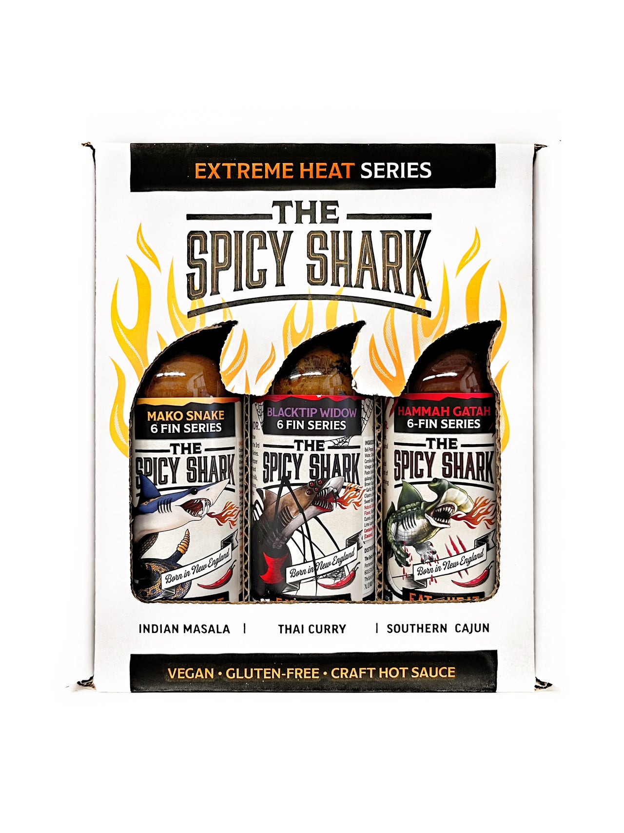 Spicy Shark Extreme Heat Gift Box Hot Sauce Variety 3-pack