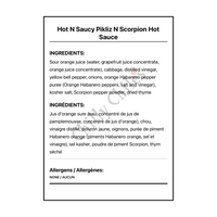 Hot N Saucy Pikliz N Scorpion Hot Sauce - Bilingual Ingredients