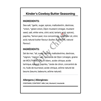 Kinder's Cowboy Butter Seasoning - Bilingual Ingredients