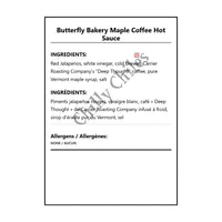 Butterfly Bakery Maple Coffee Hot Sauce - Bilingual Ingredients