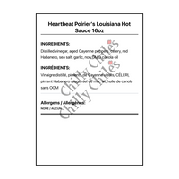 Heartbeat Poirier's Louisiana Hot Sauce 16oz - Canadian Nutrition Facts