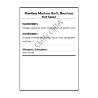 Maritime Madness Garlic Goodness Hot Sauce - Bilingual Ingredients