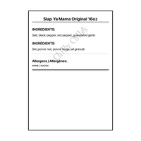 Slap Ya Mama Original 16oz - Bilingual Ingredients