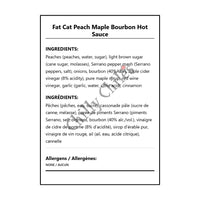 Fat Cat Peach Maple Bourbon Hot Sauce - Bilingual Ingredients