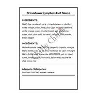 Shinedown Symptom Hot Sauce - Bilingual Ingredients