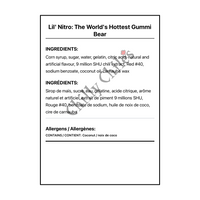 Lil' Nitro: The World's Hottest Gummi Bear - Bilingual Ingredients