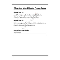 Mountain Man Chipotle Pepper Sauce - Bilingual Ingredients
