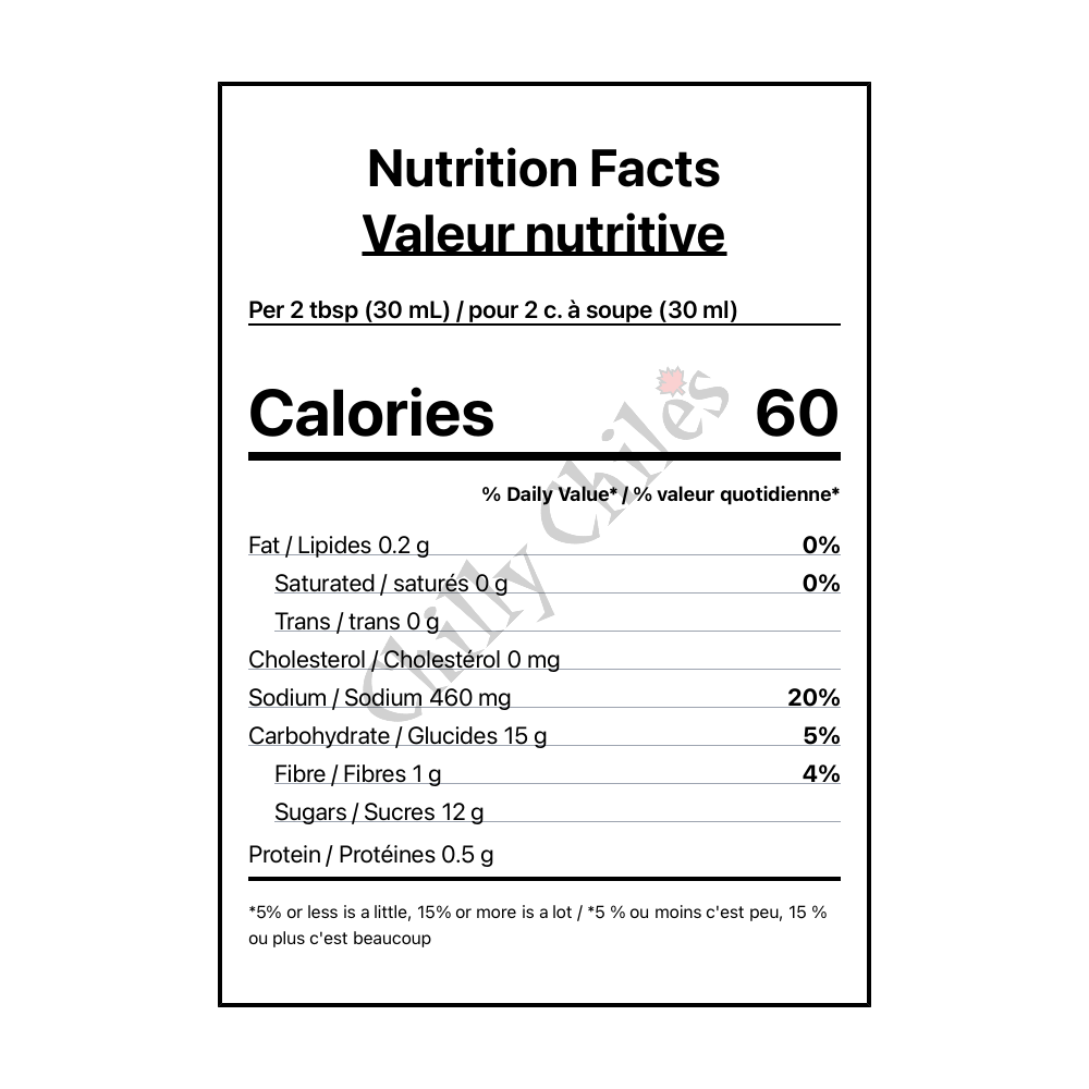 Britannia Mills Steak & BBQ Sauce - Canadian Nutrition Facts