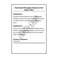 Heartbeat Pineapple Habanero Hot Sauce 16oz - Bilingual Ingredients