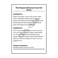 Piko Peppers Bahamian Goat Hot Sauce - Bilingual Ingredients