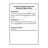 Arizona Gunslinger Smokin Hot Habanero Pepper Sauce - Bilingual Ingredients