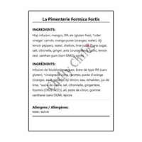La Pimenterie Formica Fortis - Bilingual Ingredients