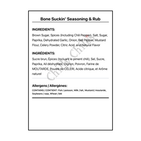 Bone Suckin' Seasoning & Rub - Bilingual Ingredients