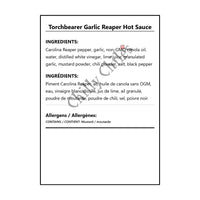 Torchbearer Garlic Reaper Hot Sauce - Bilingual Ingredients