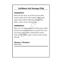 Caribbean Jerk Sausage 250g - Bilingual Ingredients