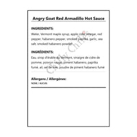 Angry Goat Red Armadillo Hot Sauce - Bilingual Ingredients