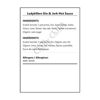 Ladykillers Gin & Jerk Hot Sauce - Bilingual Ingredients