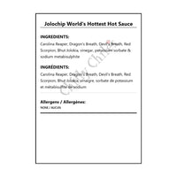 Jolochip World's Hottest Hot Sauce - Bilingual Ingredients