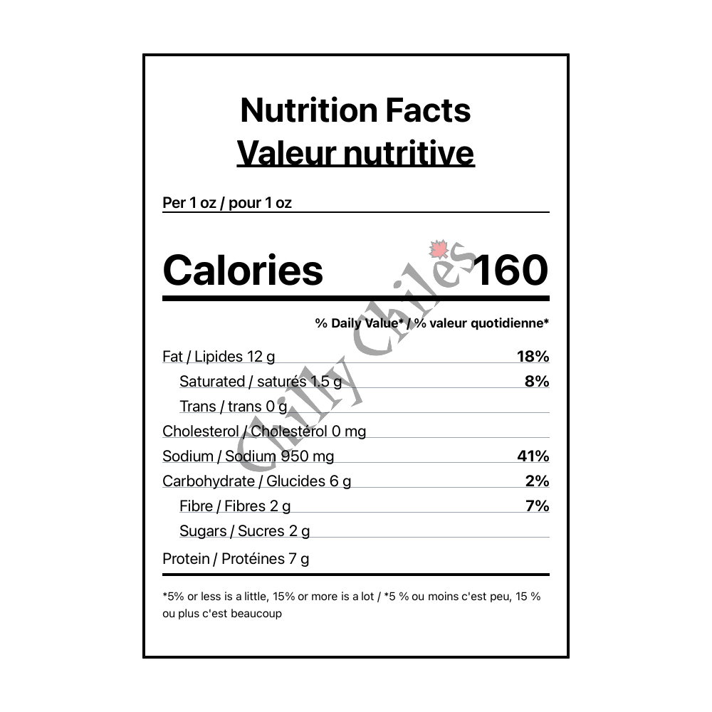 Fighting Cock Nuts - Canadian Nutrition Facts