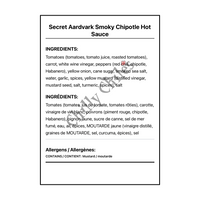 Secret Aardvark Smoky Chipotle Hot Sauce - Bilingual Ingredients