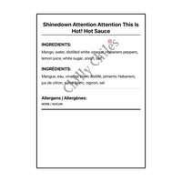 Shinedown Attention Attention This Is Hot! Hot Sauce - Bilingual Ingredients