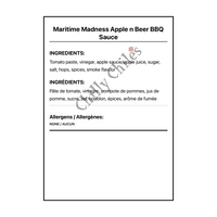 Maritime Madness Apple n Beer BBQ Sauce - Bilingual Ingredients