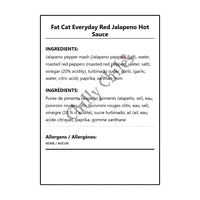Fat Cat Everyday Red Jalapeno Hot Sauce - Bilingual Ingredients
