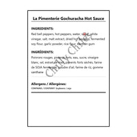 La Pimenterie Gochuracha Hot Sauce - Bilingual Ingredients