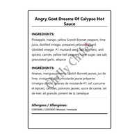 Angry Goat Dreams Of Calypso Hot Sauce - Bilingual Ingredients
