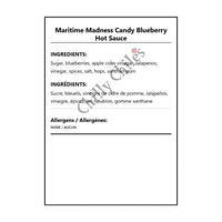 Maritime Madness Candy Blueberry Hot Sauce - Bilingual Ingredients
