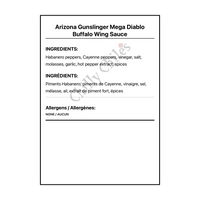 Arizona Gunslinger Mega Diablo Buffalo Wing Sauce - Bilingual Ingredients