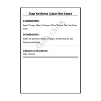 Slap Ya Mama Cajun Hot Sauce - Bilingual Ingredients