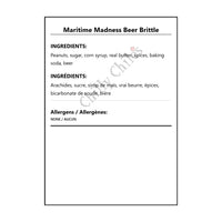 Maritime Madness Beer Brittle - Bilingual Ingredients