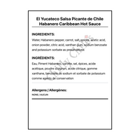 El Yucateco Salsa Picante de Chile Habanero Caribbean Hot Sauce - Bilingual Ingredients