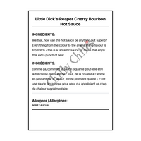 Little Dick's Reaper Cherry Bourbon Hot Sauce - Bilingual Ingredients