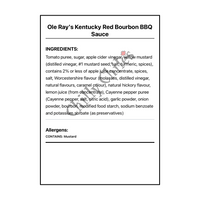 Ole Ray's Kentucky Red Bourbon BBQ Sauce - Bilingual Ingredients
