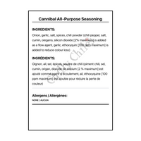 Cannibal All-Purpose Seasoning - Bilingual Ingredients