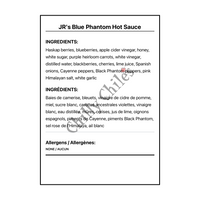 JR's Blue Phantom Hot Sauce - Canadian Nutrition Facts