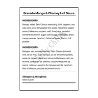 Bravado Mango & Chamoy Hot Sauce - Bilingual Ingredients
