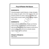 Fury Banh-Mi Hot Sauce - Canadian Nutrition Facts