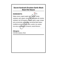 Secret Aardvark Drunken Garlic Black Bean Hot Sauce - Bilingual Ingredients