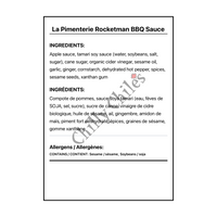 La Pimenterie Rocketman BBQ Sauce - Canadian Nutrition Facts